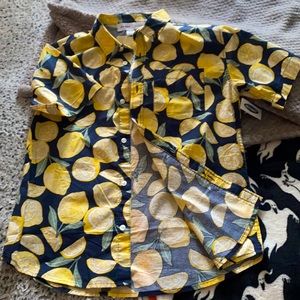 🍋 l e m o n printed button shirt